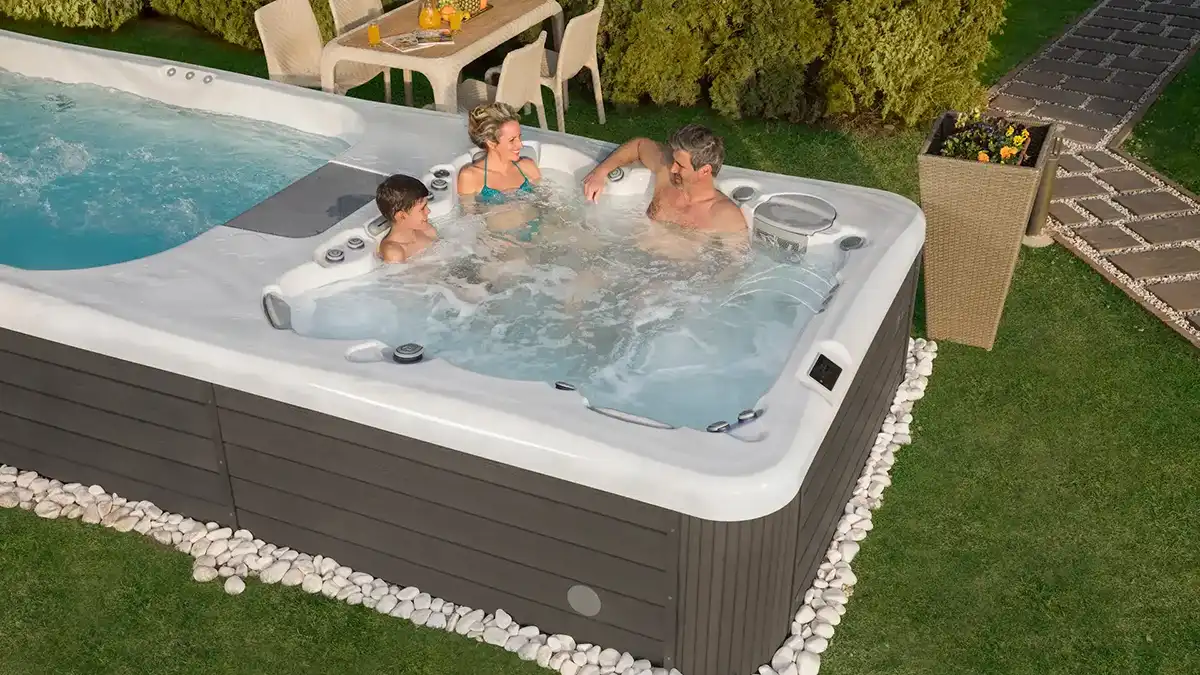 semi inground swim spa
