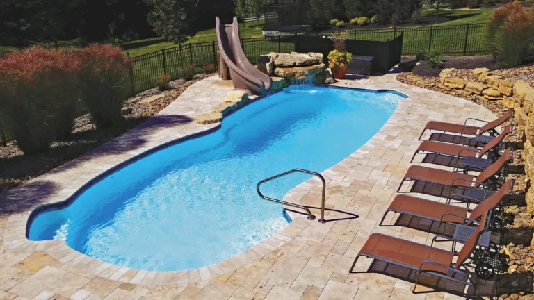 Havana fiberglass pool with a paver deck